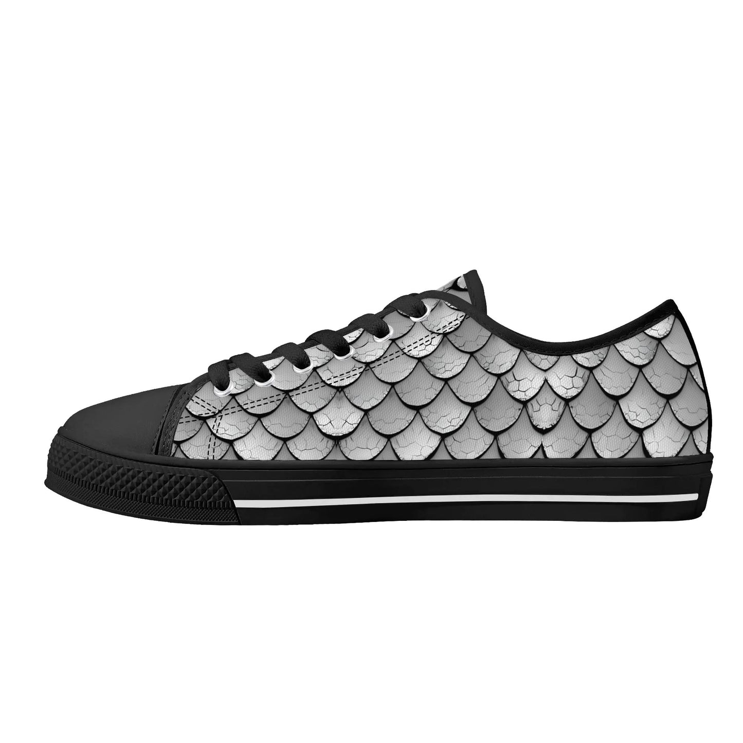Silver Scales Low Top Canvas Shoes - Women