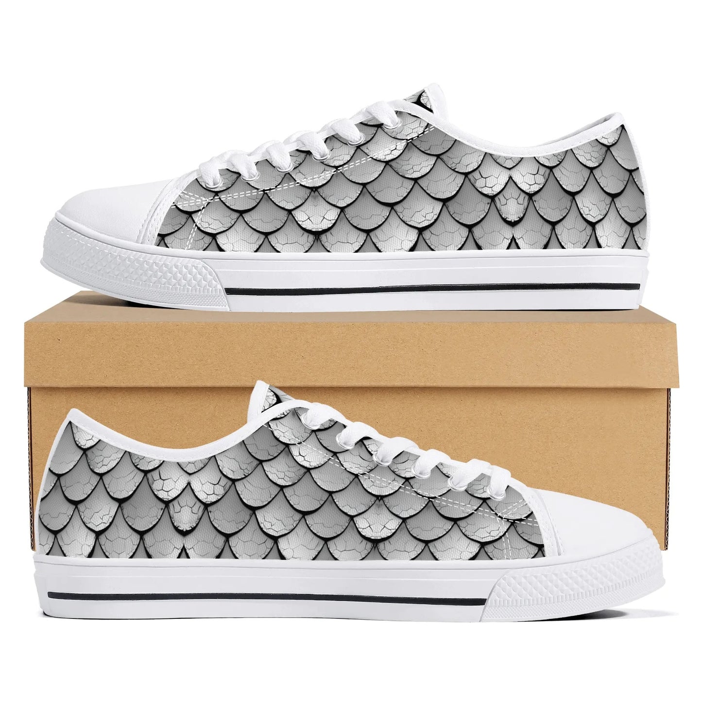 Silver Scales Low Top Canvas Shoes - Women
