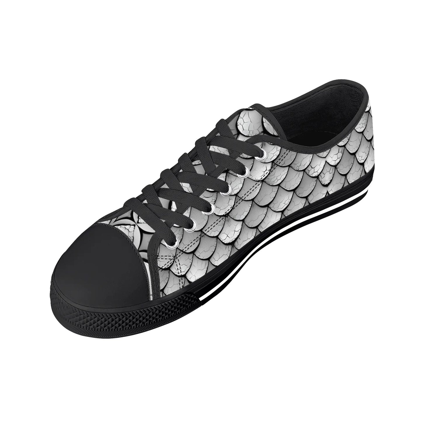 Silver Scales Low Top Canvas Shoes - Women