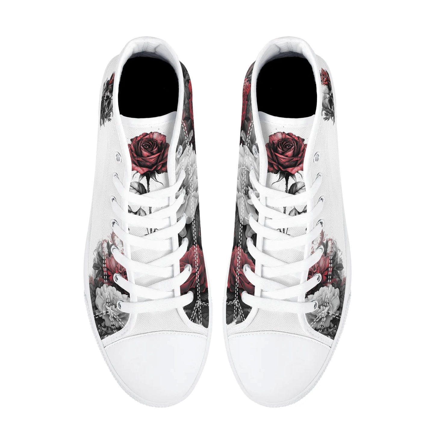 Skull Blossom High Top Canvas Shoes - Women